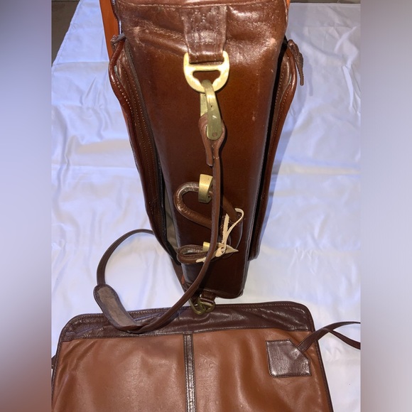 LAND Vintage Leather Garment Bag Luggage +small case - Picture 6 of 17